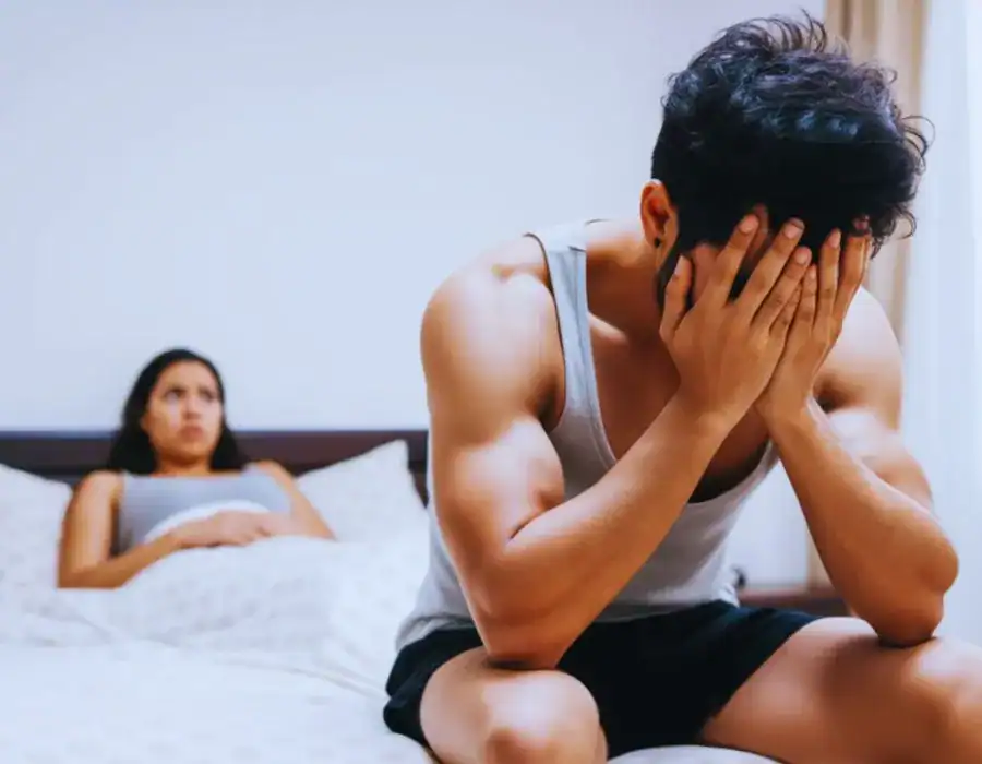 Image of upset man in need of erectile dysfunction treatment Kew